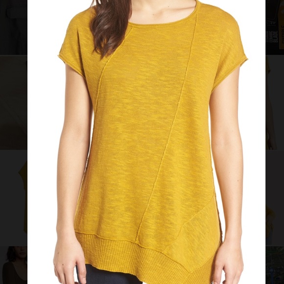 EILEEN FISHER Asymmetric Women Short Sleeve Top M - Picture 2 of 9